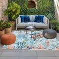 thumbnail image 2 of Sea Turtle Outdoor Rug for Patio/Deck/Porch, Non-Slip Large Area Rug 3 x 5 Ft, Summer Beach Coastal Nautical Coral Blue Red Indoor Outdoor Rugs Washable Area Rugs, Camping Rug Carpet Runner, 2 of 8