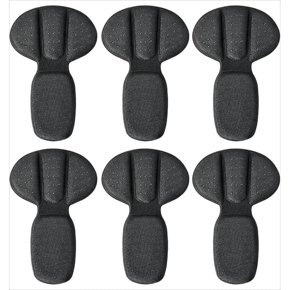 Back of Heel Cushion Pads, 6Pcs Mesh Adhesive Heel Grips Inserts for Boots, Loose Shoes Too Big, Reusable Heel Guards Liners for Women Men, Anti Blister Shoe Liners Heel Protectors (Black)