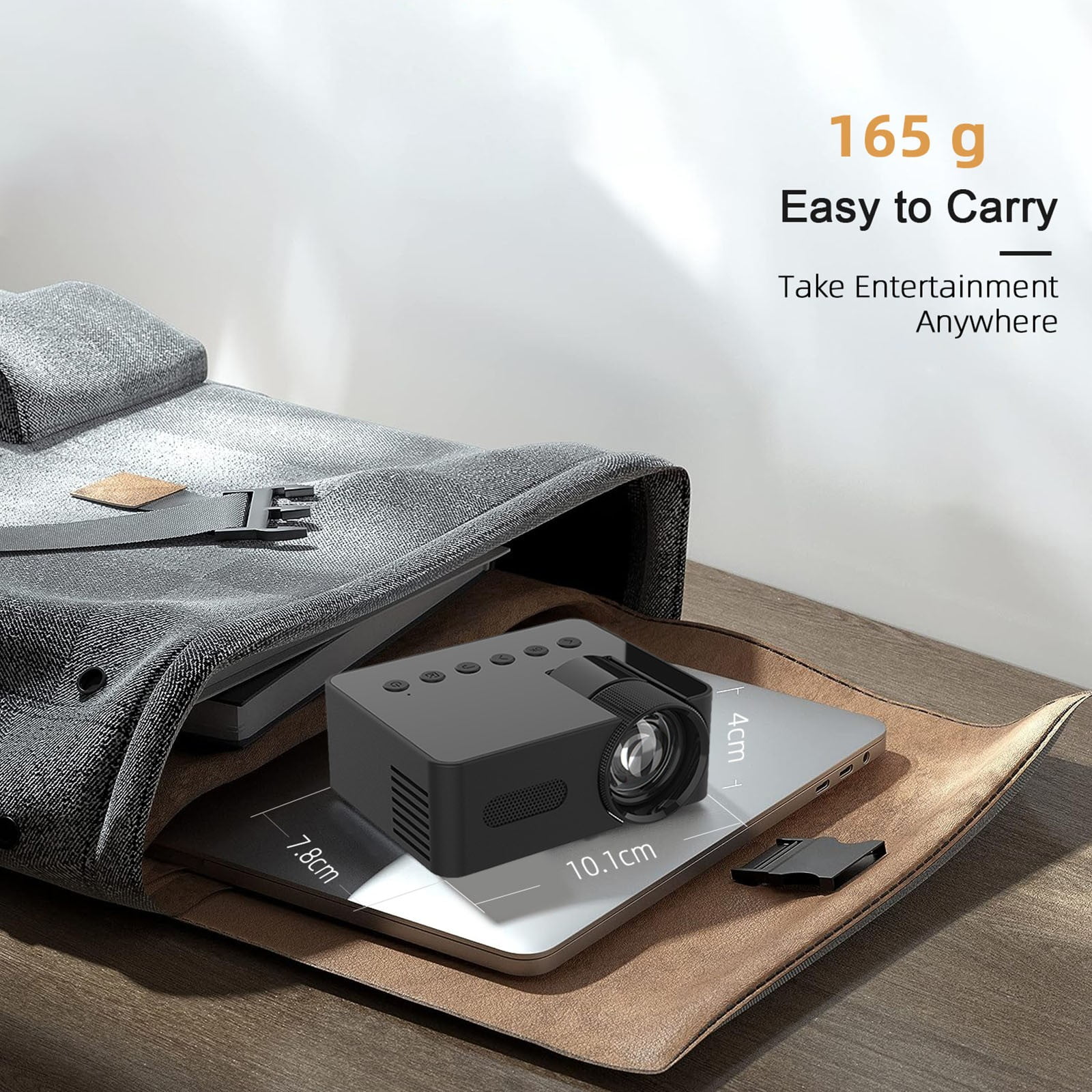 Portable Projector for Smartphones and Laptops with USB Connectivity and Universal Device