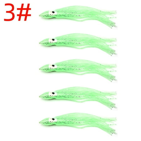 5Pcs 120Mm Luminous Octopus Lure Squid Rubber Fishing Trout Swing Lures Squid Soft Baits Carp Fishing Lure Accessories Pesca 3