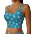 thumbnail image 2 of Fotbe Sea Turtle Sujetador Deportivo Largo sin Aros para Mujer con Almohadillas y Soporte Medio, Transpirable y Absorbente, Camiseta Tipo Chaleco o Tank Top-Large, 2 of 8