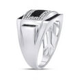 thumbnail image 3 of Sterling Silver Mens Round Black Color Enhanced Diamond Rectangle Fashion Ring 1/2 Cttw, 3 of 4