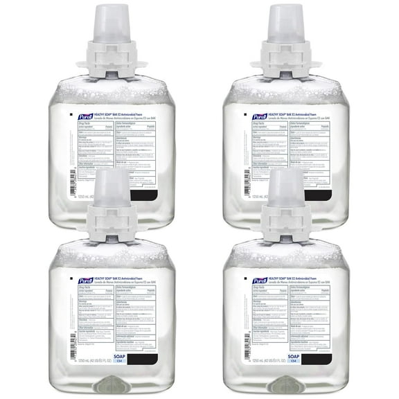 PURELL HEALTHY SOAP BAK E2 Antimicrobial Foam, Fragrance Free, 1250 mL Refill for PURELL CS4 Manual Soap Dispenser | 4/Case