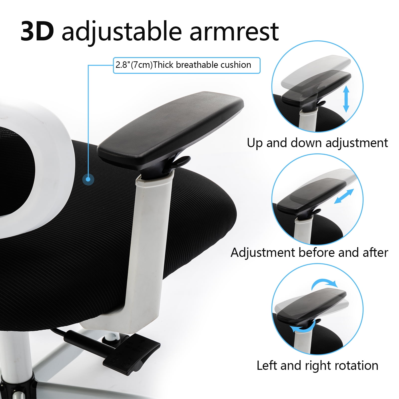 Buy KERDOM Ergonomic High Back Office Chair, Home Desk Chair, Comfy