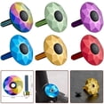 thumbnail image 4 of Splihome Bike Headset Stem Top Cap Oil Slick For 1 1/8inch Bicycle Fork with Bolt Gold, 4 of 8