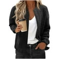 thumbnail image 1 of HAiming Veste Zippée Oversize pour Femmes Manches Longues Col Rond Manteau Hauts Couleur Unie Vêtements Tendance, 1 of 6