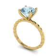 thumbnail image 2 of 2 ct Round Cut Natural Swiss Blue Topaz Solitaire Engagement Ring for Women in 18K Yellow Gold, 2 of 5