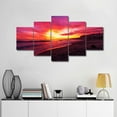 thumbnail image 2 of TISHIRON 5PCS Framed Canvas Wall Art Set,60"x32" Beach of Beautiful Sunset Canvas Art Decor, 2 of 7