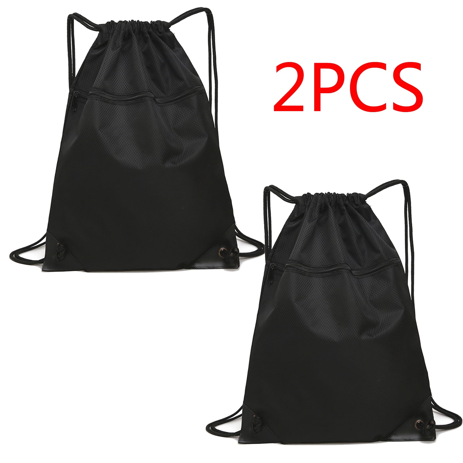 Sports Backpack String Swim Drawstring Gym Bag for Women Men(Black