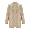 thumbnail image 3 of LowProfile Cardigan for Women Long Sleeve Casual Tops Sequins Glitter Party Shiny Lapel Rave Outerwear Winter Fall Open Front Jacket Coat, 3 of 7