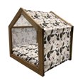 thumbnail image 2 of Floral Pet House, Chinese Plum Flowers Branches Eastern Oriental Bohemian Pattern, Outdoor & Indoor Portable Dog Kennel with Pillow and Cover, 5 Sizes, Dark Brown Burgundy, by Ambesonne, 2 of 5
