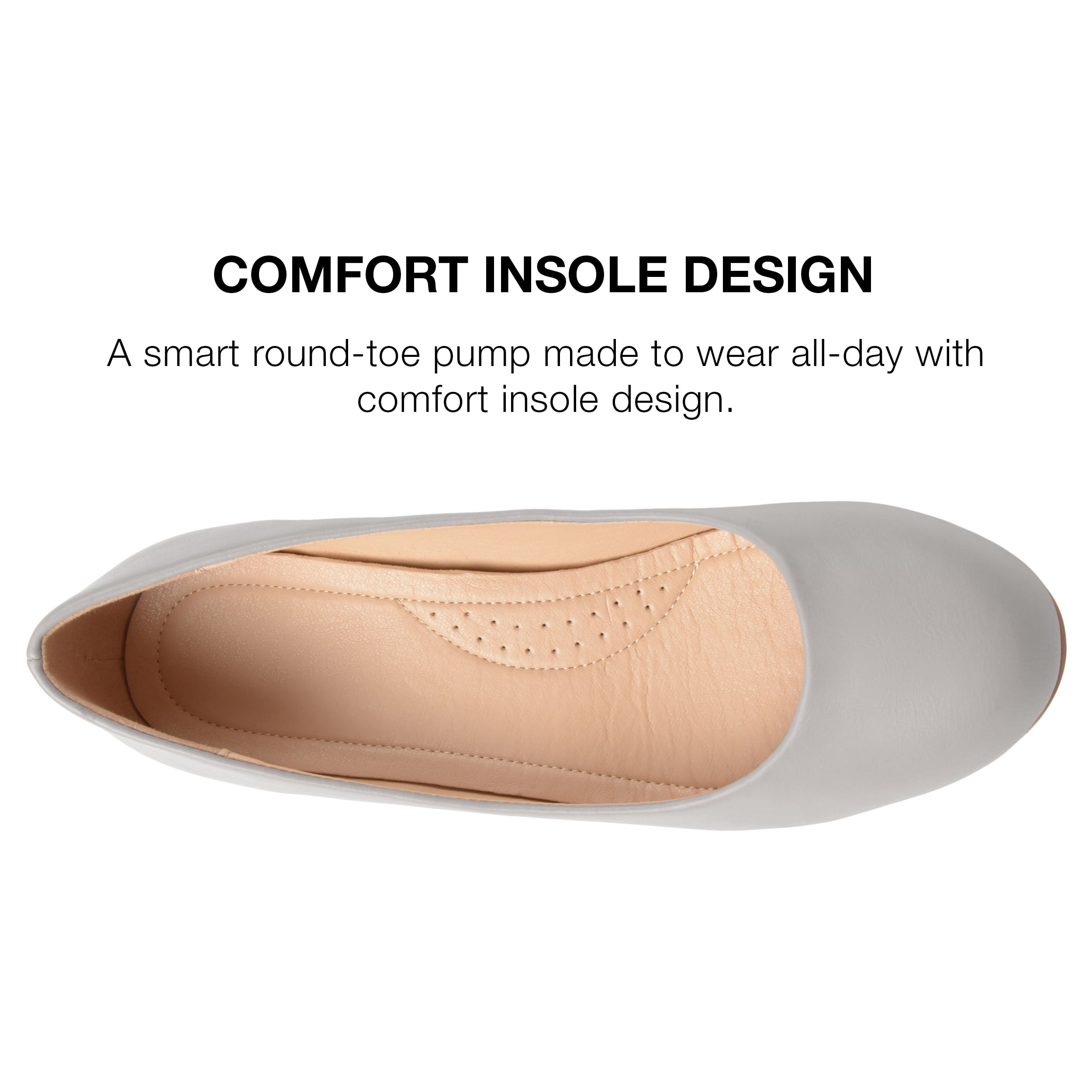 Journee Womens Saar Comfort Insole Round Toe Block Heel Pumps