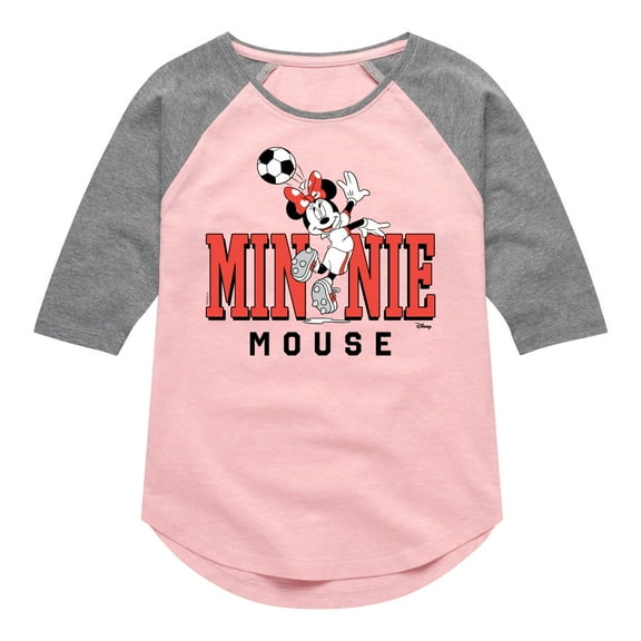 Disney - Minnie Name Soccer - Toddler & Youth Girls Raglan Graphic T-Shirt