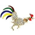 thumbnail image 3 of Del Gallo De Del Pecho Del Rhinestone Multicolor Para El De La Bufanda Ropa De La Joyería Del Paño - dorado Salvador Gallo de gallo Broche, 3 of 10