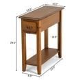 thumbnail image 3 of Giantex Narrow End Table, Slim Side Table w/Drawer, ightstand Bedside Table for Small Spaces, (2, Yellow), 3 of 6