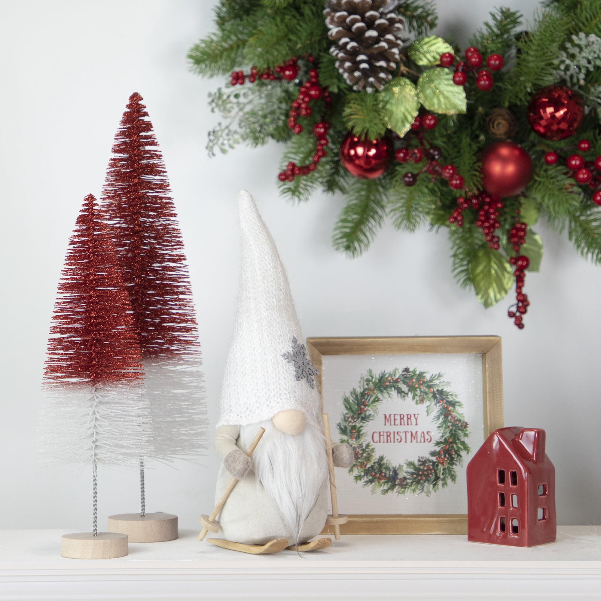 Northlight Winter Ski Gnome with Snowflake Hat Christmas Decoration - 12"