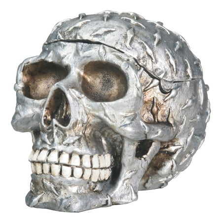 Diamond Plated Human Skeleton Skull Storage Container Halloween Decoration New