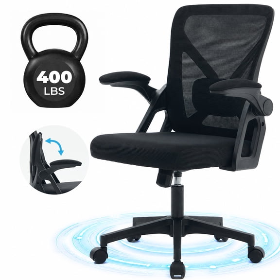 GASEE Office Chair - Ergonomic Desk Chair with Adjustable Lumbar Support, Mesh Computer Chair, Executive Chairs for Home Office Comfortable Lumbar Support, Black