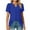 Blue, variant on Buigttklop Women'S Tunic Pleated Tops Clearacne Plus Size Women'S Short Sleeve Solid Color Petal Sleeve V-Neck Top