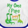 thumbnail image 4 of Inktastic Oma and Papa Love Me Dinosaur Boys Baby Bib, 4 of 4