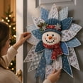 thumbnail image 3 of DIY Quilted Christmas Bow Kit, Snowman Fabric Patchwork Door Decor, 18 Inch Farmhouse‑Style Beginner‑Friendly Sewing Kit for Front Door, Wall Hanging and Festive Christmas Home Decoration, 3 of 6