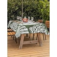 thumbnail image 2 of Outdoor Tablecloth with Umbrella Hole & Zipper, Dark Sage Green Starfish Coastal Rectangle Tablecloth 60x84 Inch, Ocean Nautical Beach Coral Shell Patio Table Cover Waterproof Table Cloth for Picnic, 2 of 7