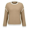 thumbnail image 4 of Texiao Sweaters for Women,Women's Casual Patchwork Contrast Color Long Sleeve Knit Sweater, 4 of 9