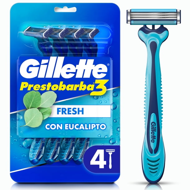 Rastrillo Gillette Prestobarba3 Fresh con Eucalipto 4 pzas