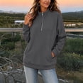 thumbnail image 6 of Cmfcve Women's Fleece Sweatshirts 1/4 Zip Collared Pullover Tops Fall Casual Daily Long Sleeve Shirts with Pockets, 6 of 8