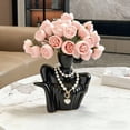 thumbnail image 6 of Plastic Statue Flower Vase,Modern Artistic Human Shape Decor Flower Vase,Small Black Vase for Table,Shelf,Living Room,Office,Bedroom,6.3x3.74 Inch, 6 of 7