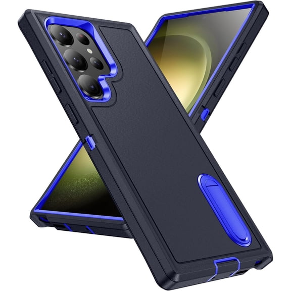 REQO for Samsung Galaxy S25 Ultra Case, Heavy Duty 3-Layer Full Body Protection [Military Grade] with Foldable Stand Durable Sturdy Shockproof Bumper Cover for Galaxy S25 Ultra