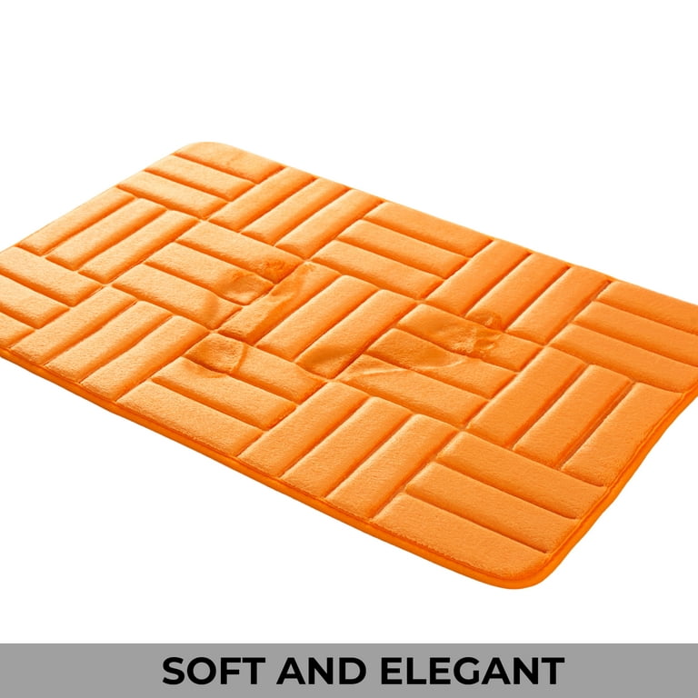 3 Piece Rectangular Color Variant Memory Foam Bathroom Rug Set Non-Slip PVC  Backing