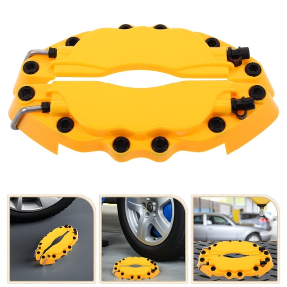 PENIKOKO 1 Pair Yellow Car Brake Caliper Covers Universal Fit Protective Brake Pad Covers