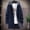 Navy, variant on Men Solid Color Hooded Jacket Windbreaker Mid-length Casual Coat