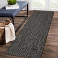 thumbnail image 7 of Hallway Runner Rug 2x6 Feet Print Braided Washable Runner Rug, Non-Slip Stain Resistant Area Rug Farmhouse Solid Printed Weaving Kitchen Mat Entryway Carpet Rug for Bedside, Grey/Brown, 7 of 7