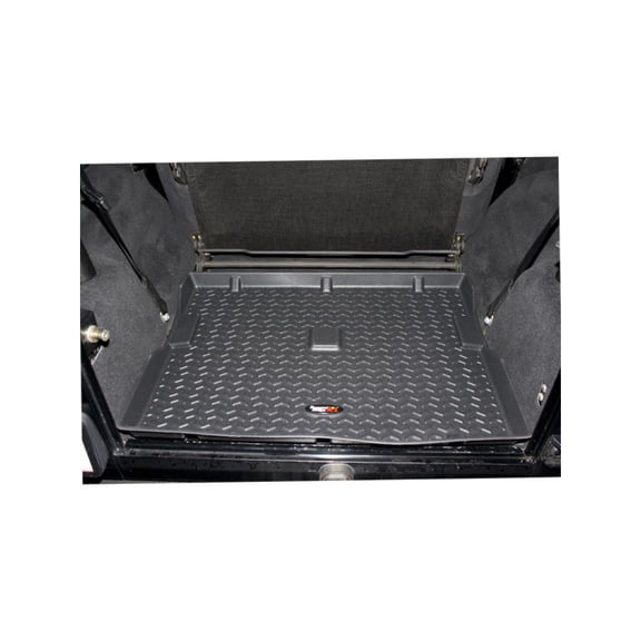 Rugged Ridge by RealTruck Cargo Liner for Jeep CJ & Wrangler YJ/TJ | Black | 12975.11 | Compatible with 1976-1986 Jeep CJ-7; 1987-1995 Jeep Wrangler YJ; 1997-2006 Jeep Wrangler TJ/LJ