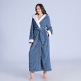 thumbnail image 4 of XMMSWDLA Womens Long Robe Soft Warm Fleece Plush Bathrobe Ladies Sleepwear Pajamas Housecoat Nightgown Long Robes for Women, 4 of 5