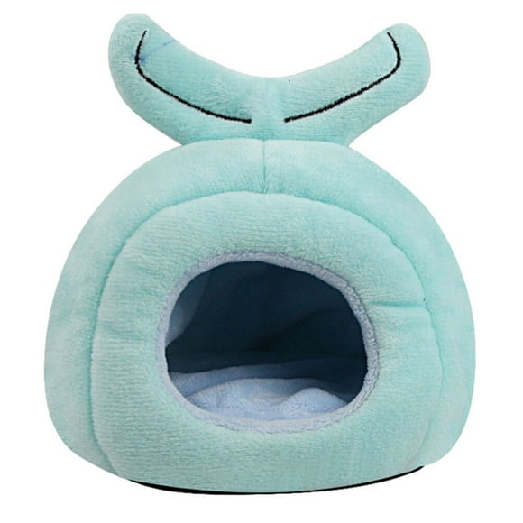 CIMAXIC Cartoon Whale Shape Hamster Plush Warm House Bed For Chinchillas Mice Rabbit,5.51"X5.51"X5.91"