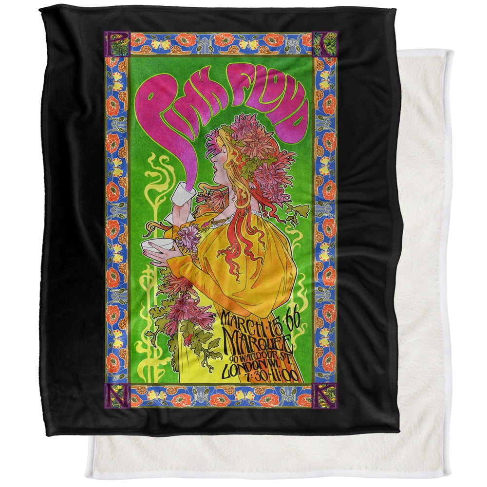 Pink Floyd Blanket, 50"x60", 1966 Marquee London Poster, Silky Touch