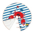 thumbnail image 3 of Bingfone Christmas Tree Skirt Mat Christmas Decoration Interior 48"-Red Funny Crab On Blue Stripe, 3 of 8