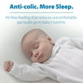 thumbnail image 5 of Dr. Brown's Anti-Colic Options+ Narrow Glass Baby Bottle, 8oz/250 ml, Slow Flow Nipple, BPA Free, 0m+, 2 Pack + Mint Silicone Sleeve, 5 of 14