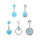 thumbnail image 5 of 5 piercings para el ombligo con purpurina mate de 1,6 mm de circonita de moda para mujer Azul, 5 of 9