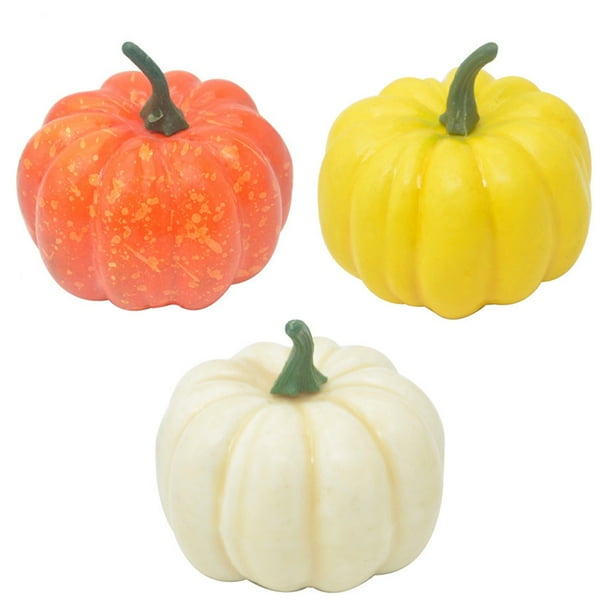Calabazas Falsas Calabazas Artificiales Cosecha Calabazas Realistas Para Suministros De Fiesta De Acción De Gracias De Halloween 3 Uds seitruly HA037870-00