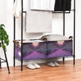 thumbnail image 3 of Yayeee Foldable Storage Basket for Shelves with Handles Set of 2 Waterproof Cloth Bins, Black Neon Road, 3 of 7