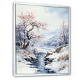 thumbnail image 2 of Designart "Tranquil Lake Winter Minimalism II" Snow Floater Framed Wall Art Living Room, 2 of 5
