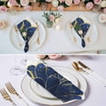 thumbnail image 2 of Navy Blue Gold Cloth Napkins, Abstract Line Art Troditional Ink Painting Washable and Reusable Dinner Napkins Set of 4, Table Napkin for Kitchen Party Birthday Wedding Hotel Housewarming 20"x20", 2 of 8