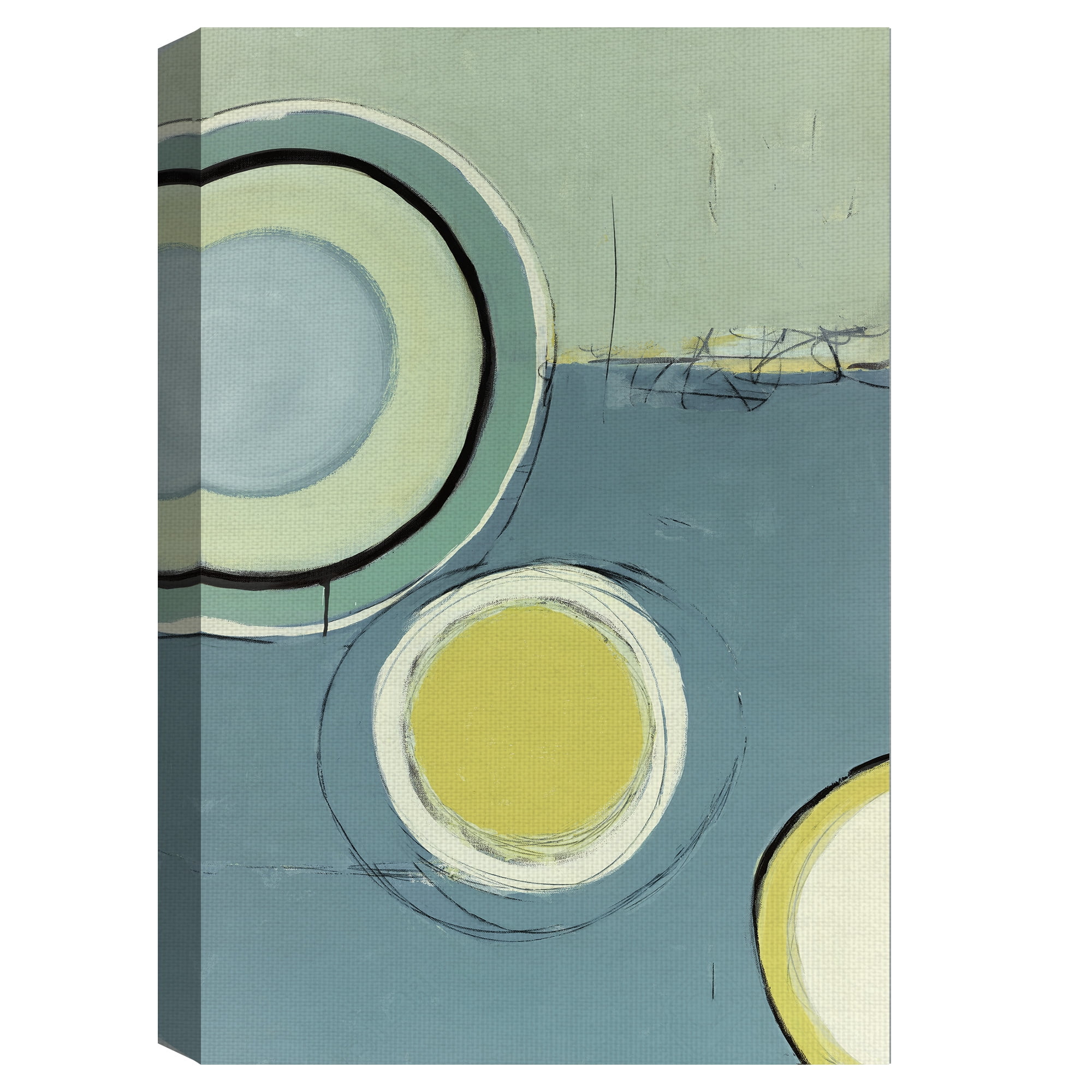 Masterpiece Art Gallery Circle Series 13 Green Abstract By Christopher Balder Canvas Art Print 24" x 36"