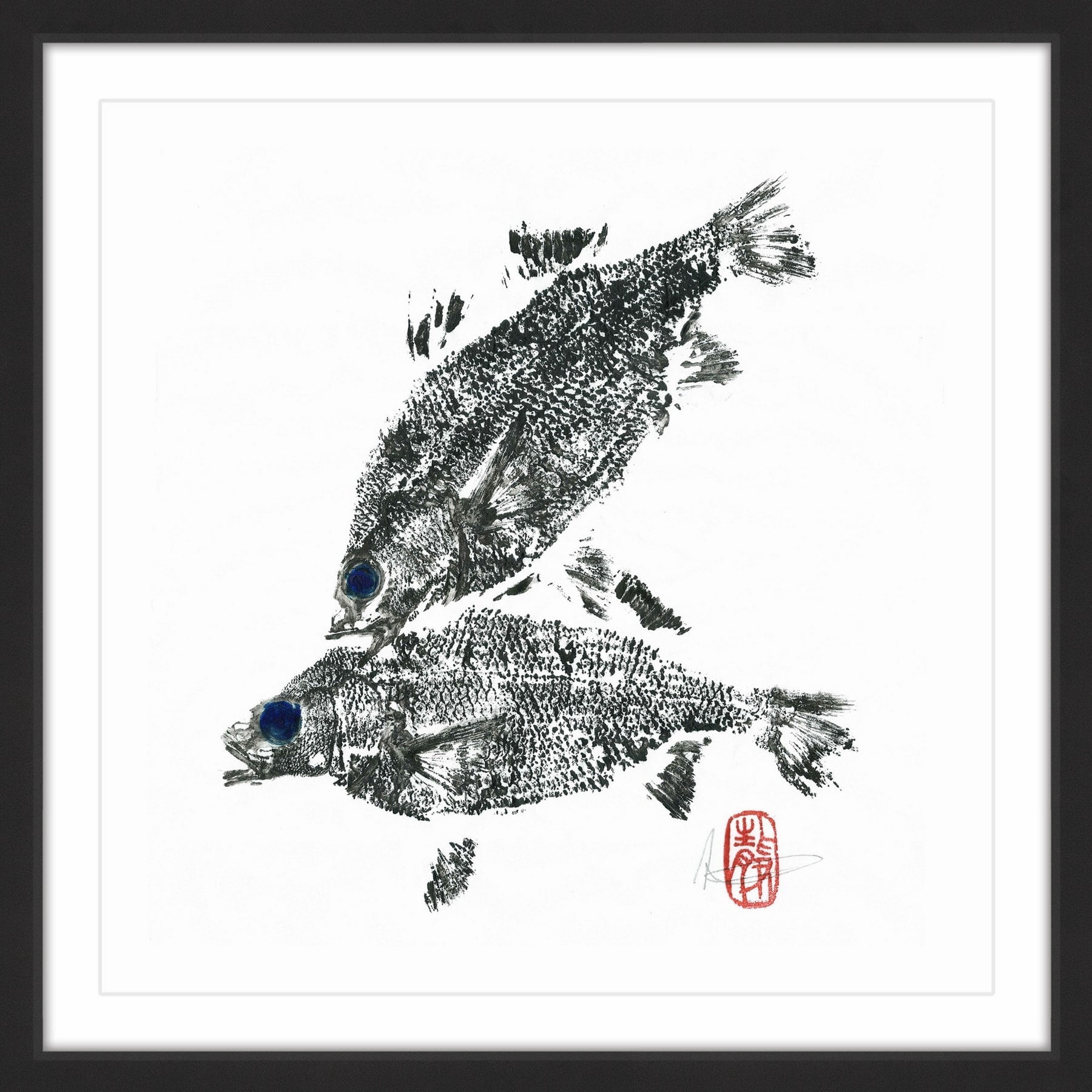 "Love Kiss" Framed Painting Print