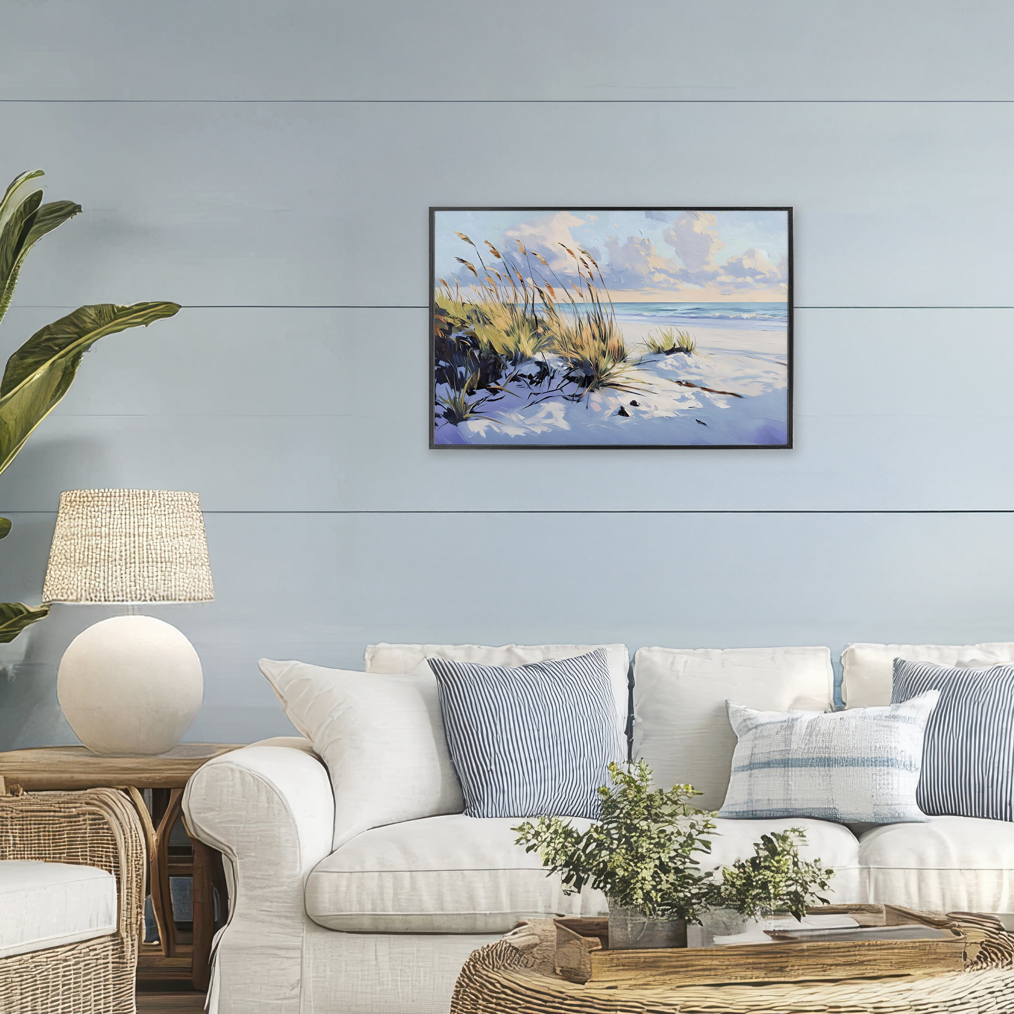 Stupell Industries Grassy Sand Dunes Beach Black Framed Giclee Art, design by Gina Kelly