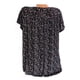 thumbnail image 5 of Camiseta de mujer con cuello en V, manga corta, camiseta de verano informal estampada, negro, 3XL sidaley  AP001653-06, 5 of 6